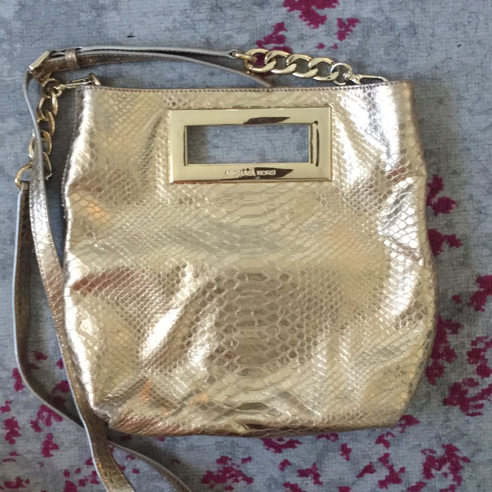 MK snake print cross body